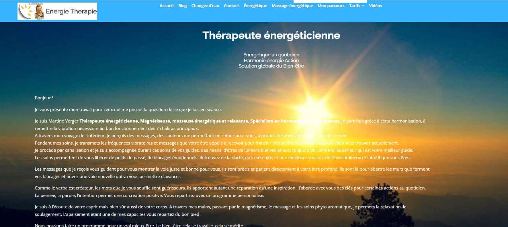 création d'un site internet sur le théme d'une thérapeute énergéticienne